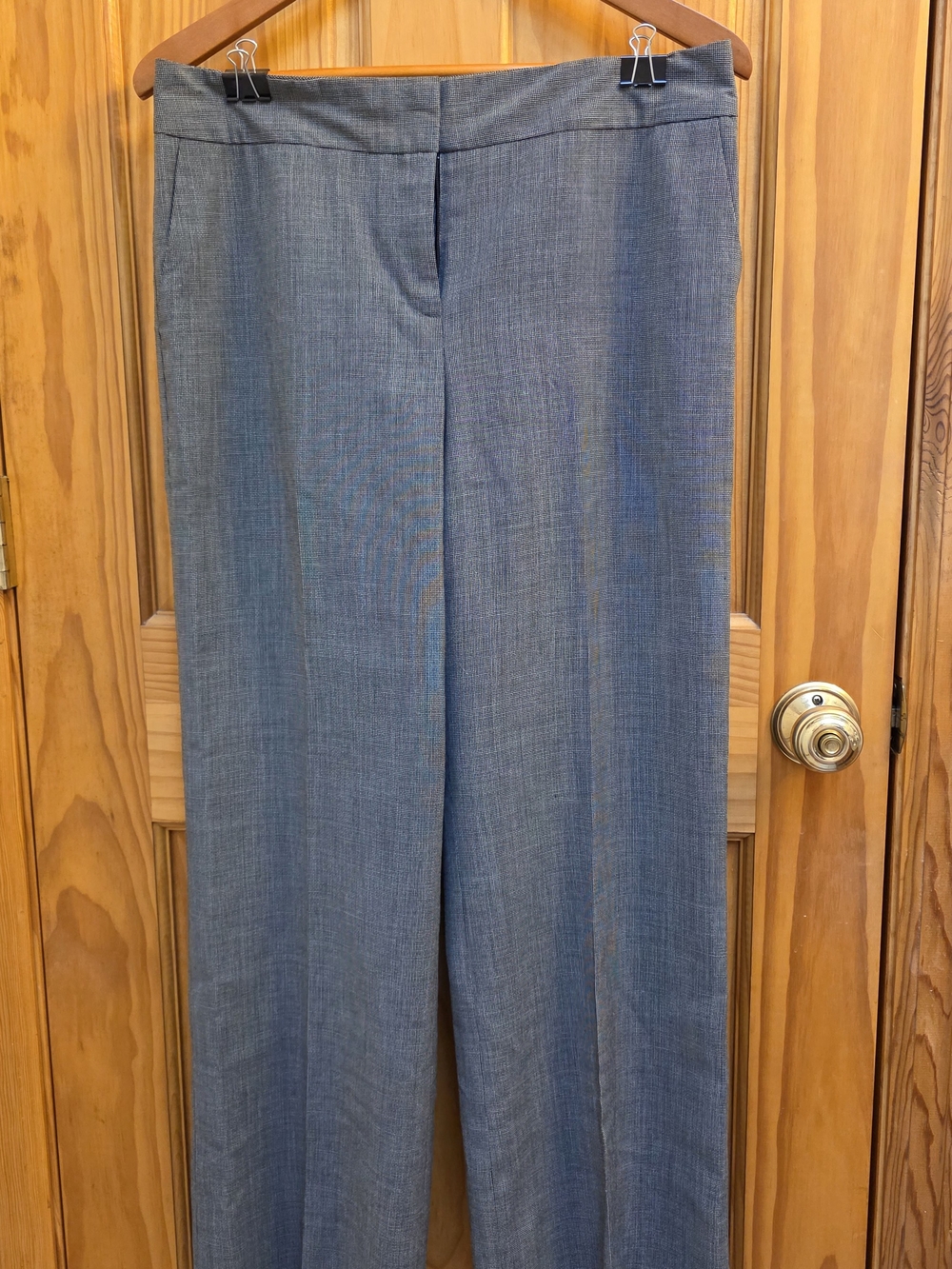 Ann Taylor Gray Lined Wide-Leg Dress Trousers